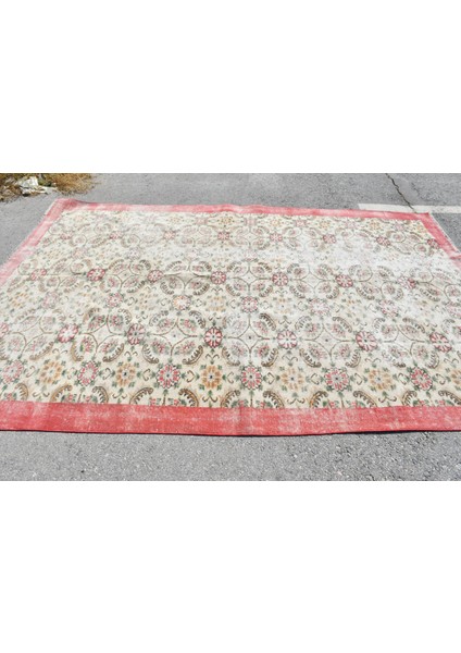 Eskitme Halı, Türk Halısı, Halı, 210 x 319 cm Bej Halı, Ofice Büyük Boy Halı, Salon Halı, 6341