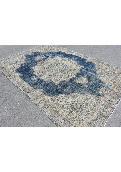 Eskitme Halı, Türk Halısı, Halı, 238 x 342 cm Mavi Halı, El Dokuma Halı, Bahçe Büyük Halı, 9295