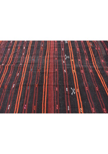 Türk Kilim, Eskitme Kilim, Oversize Kilim, 196 x 348 cm Siyah Kilim, Bohem Kilim, Oturma Odasısı Kilim indirimleri