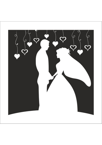 Gelin Damat Folyo Sticker 30 cm Uzunluk