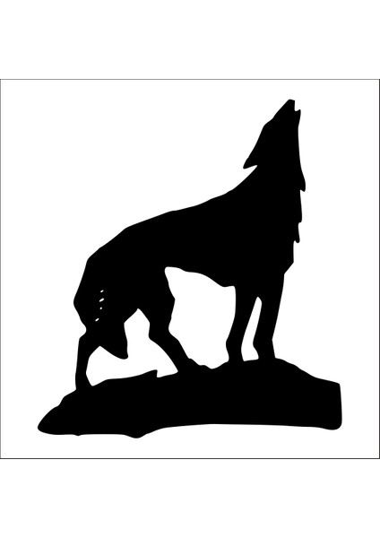 Uluyan Kurt Folyo Sticker 30 cm Uzunluk