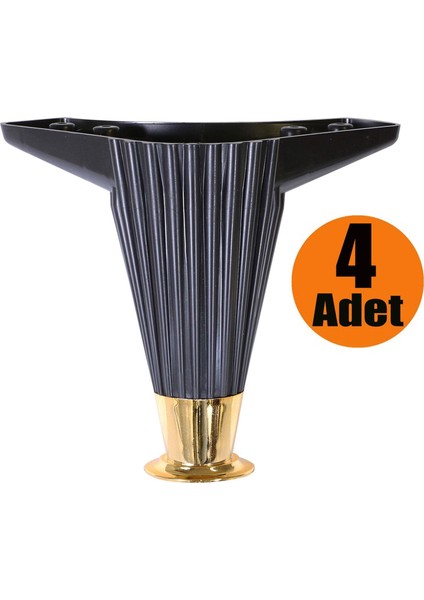 Mobilya Kanepe Masa Sehpa Ayağı Baza Ayak Siyah 12 cm (4 Adet)