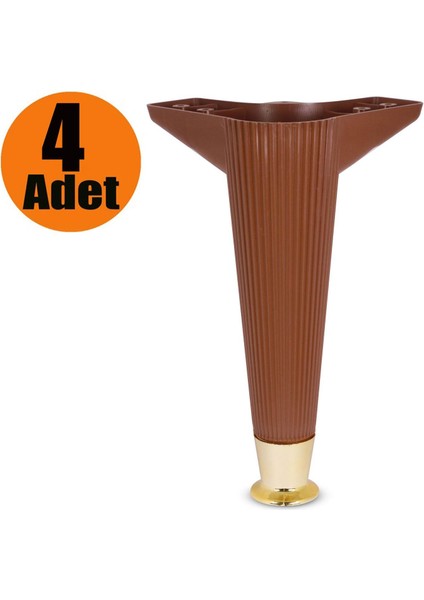 Mobilya Kanepe Koltuk Sehpa Ayağı 22 cm Kahverengi Ayak (4 Adet)