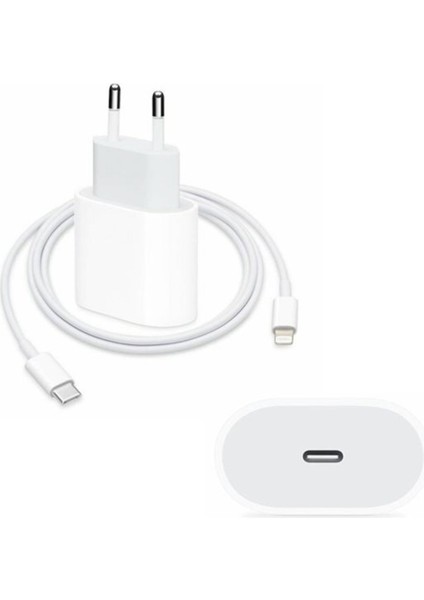 Apple iPhone Uyumlu Usb-C - Lightning Kablosu (1 M) +20 W Usb-C Güç Adaptörü Süpercpyy