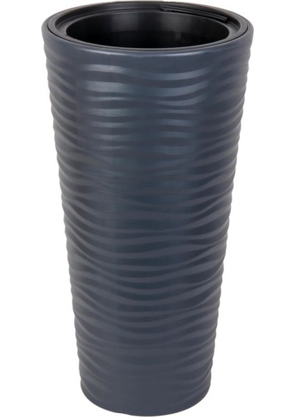 Antrasit Kumsal Vazo Dekoratif Uzun Saksı 5.5 Lt 30*57CM