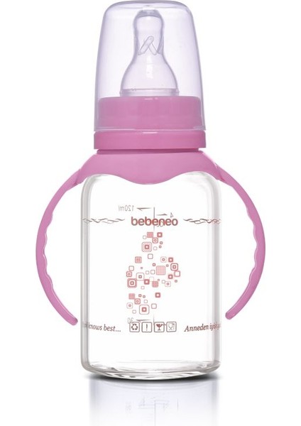 Isıya Dayanıklı Kulplu Cam Biberon 120 ml