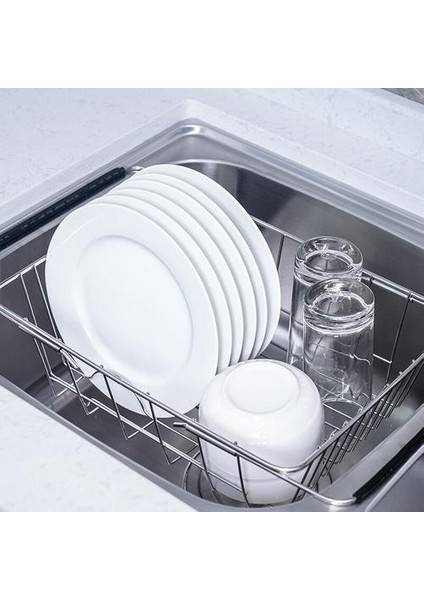 Paslanmaz Çelik Ayarlanabilir Evye Çanak Drenaj Raf Tek Katman Genişletilebilir Kurutma Sepeti Meyve Kase Süzgeç Tutucu Mutfak Eşyaları Raflar ve Tutucular (Yurt Dışından) fiyatları