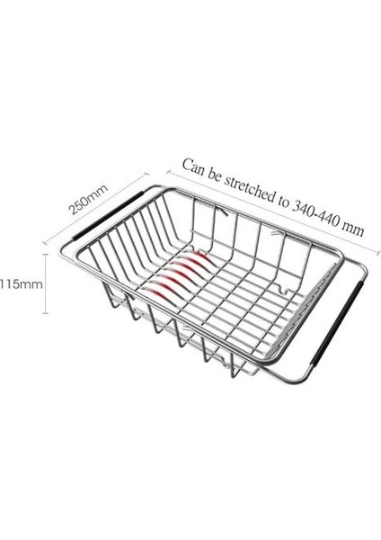 Paslanmaz Çelik Ayarlanabilir Evye Çanak Drenaj Raf Tek Katman Genişletilebilir Kurutma Sepeti Meyve Kase Süzgeç Tutucu Mutfak Eşyaları Raflar ve Tutucular (Yurt Dışından) fırsatları
