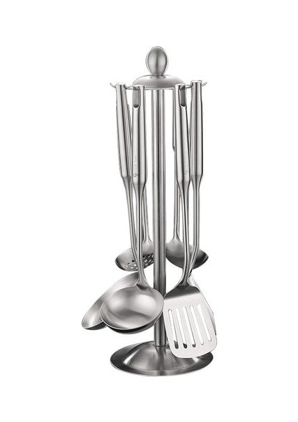 Paslanmaz Çelik Mutfak Eşyaları Tutucu Standı Raf Organizatör 360 Derece Dönen Carousel 6 Hooks Kaşık Dayanıklı ve Tencere Klipleri (Yurt Dışından) fiyatları