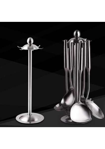 Paslanmaz Çelik Mutfak Eşyaları Tutucu Standı Raf Organizatör 360 Derece Dönen Carousel 6 Hooks Kaşık Dayanıklı ve Tencere Klipleri (Yurt Dışından) modelleri