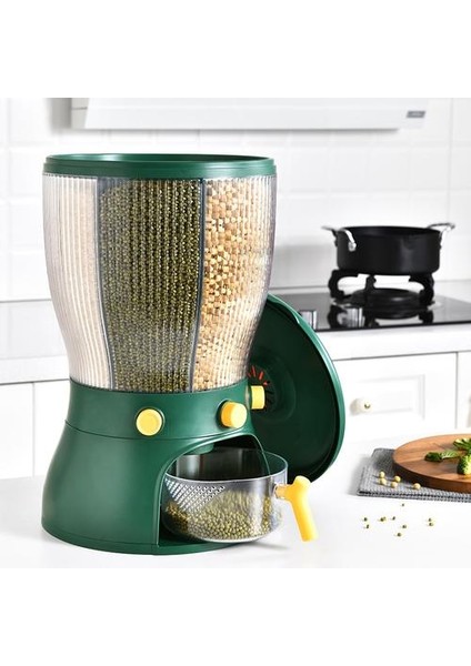 10 kg Dönen Pirinç Kova Mutfak Depolama Tankı Nem Geçirmez Böcek Geçirmez Tahıl Saklama Kutusu Tahıl Organizatör Büyük Kapasite Şişeler Kavanozlar ve Kutular (Yurt Dışından) modelleri