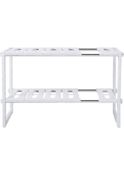 1 Adet Çok Amaçlı Ayarlanabilir Uzatılabilir Mutfak Banyo Lavabo Raf Raf Organizatör Depolama Düzenli Beyaz Raflar ve Tutucular (Yurt Dışından)