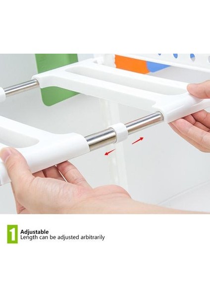 1 Adet Çok Amaçlı Ayarlanabilir Uzatılabilir Mutfak Banyo Lavabo Raf Raf Organizatör Depolama Düzenli Beyaz Raflar ve Tutucular (Yurt Dışından) fırsatları