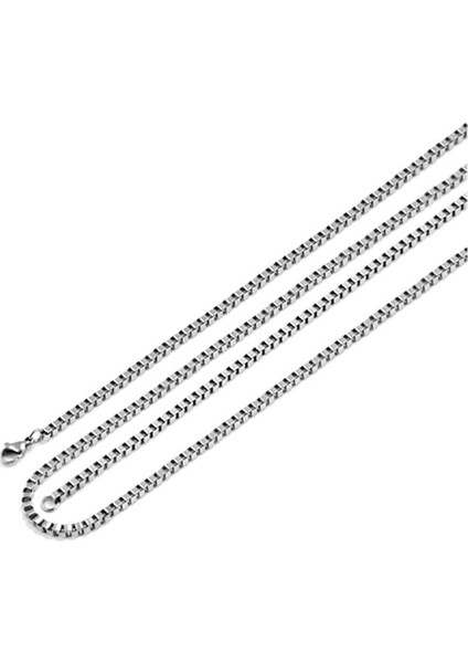Kare Küp Model Unisex Kolye Zincir 3mm 75CM