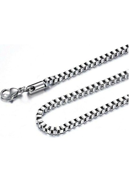 Kare Küp Model Unisex Kolye Zincir 3mm 75CM