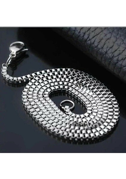Kare Küp Model Unisex Kolye Zincir 3mm 75CM