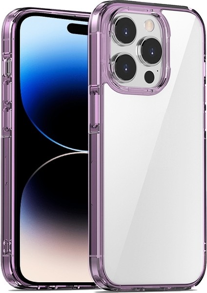 Ipaky Apple iPhone 14 Pro Max Şeffaf Mor Için Ipaky Aurora Serisi Pc + Tpu Kılıfı (Yurt Dışından)