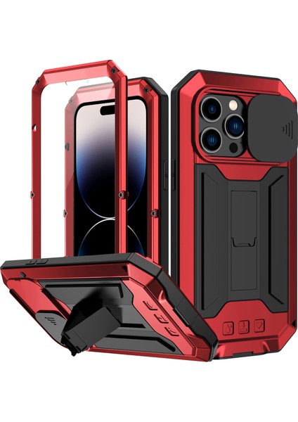 Iphone 14 Pro Max (Kırmızı) Için R-Şok Geçirmez Su Geçirmez Toz Geçirmez Çanta