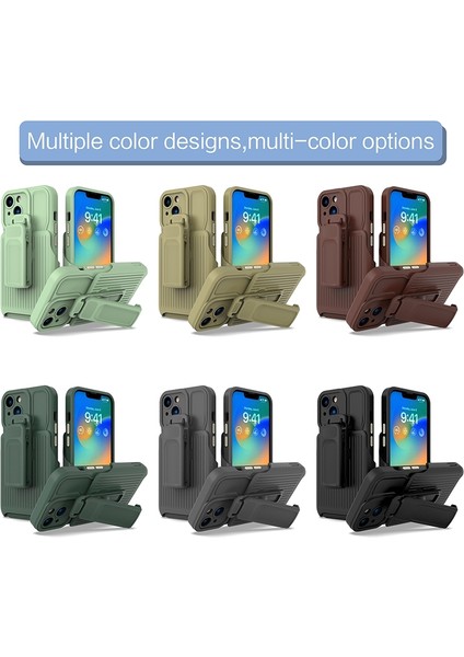 Iphone 14 Pro Max (Siyah) Için Explorer Serisi Geri Klip Tutucu Pc Telefon Kılıfı