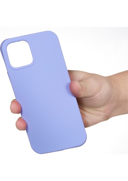 Iphone 14 Pro Max (Mor) Için Düz Renkli Silikon Telefon Kılıfı
