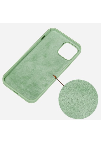 Iphone 14 Pro Max (Mint Green) Için Düz Renkli Silikon Telefon Kılıfı