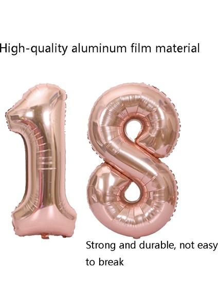 Sayı Alüminyum Folyo Balon Dekorasyon Seti, Stil: 18 (Gümüş) (Yurt Dışından)
