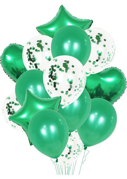 18 Inç Alüminyum Inci Payetler Balon Seti Parti Dekorasyonu Tatil Dekorasyonu (Yeşil) (Yurt Dışından)
