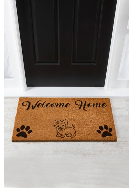 Köpek Baskılı Welcome To Home Kapı Önü Paspası