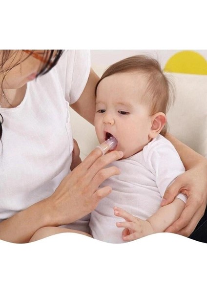Bebek Slikon Diş Fırçası Parmak Diş Fırçası Bebek Diş Kaşıma Kutulu Tartar
