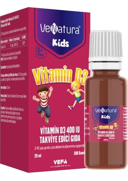 Kids Vitamin D3 400 Iu Takviye Edici Gıda 20 ml