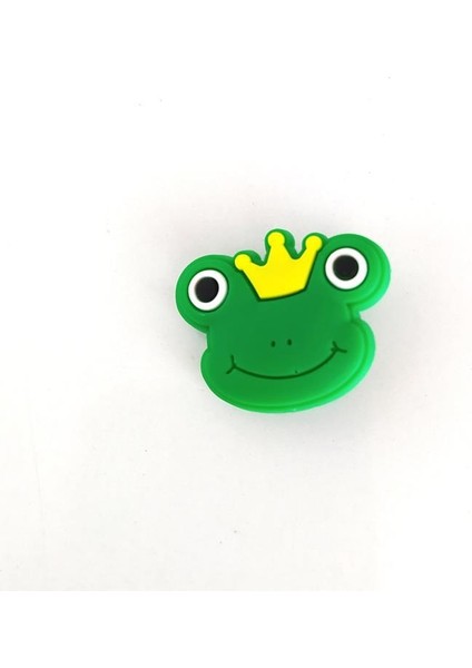Kurbağa Kral Terlik Ayakkabı Süsü 1 Adet Silikon Kız Erkek Aksesuar Hediye
