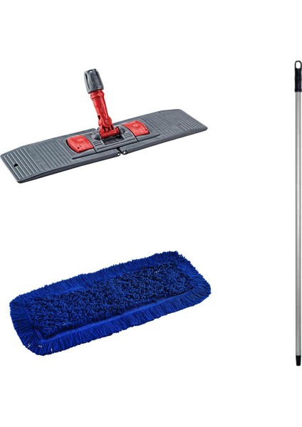 Orlon Mavi Statik Toz Mop Takımı Seti - 80 Cm. - Mop + Tutucu + Sap - 1 Takım