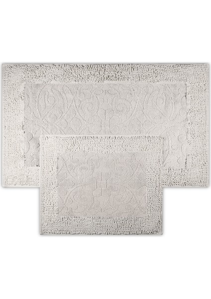 Deco Soho 2'li Banyo Halısı 60X100/50X60 Ekru