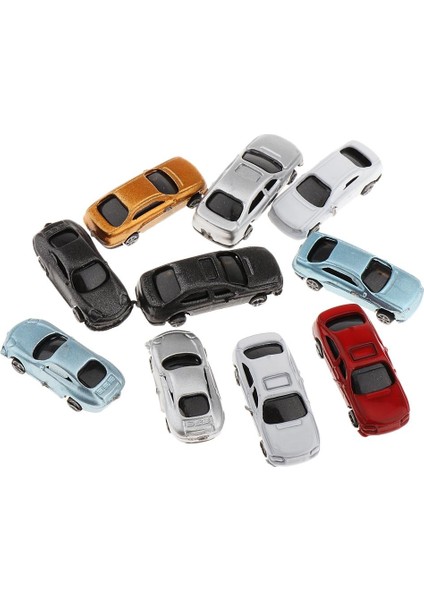 10 Adet Boyalı Model Araba Seti Kum Masası Aksesuarları Otopark Manzaralı Sokak - Çok Renkli, 1: 150 (Yurt Dışından)