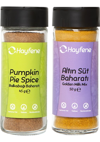 Altın Süt Baharat Karışımı ve Pumpkin Pie Spice 2'li Baharat Seti