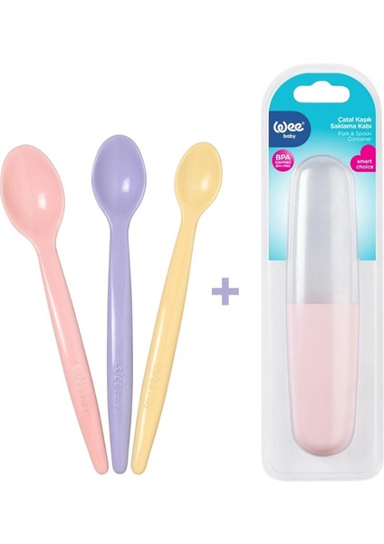 Beslenme Seti Pembe Saklama Kabı 3lü Kaşık