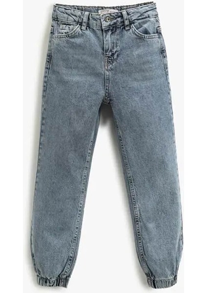 Jogger Kot Pantolon Cepli Pamuklu - Jegging Jean