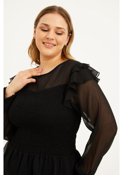 Astarlı Şifon Gipe Detaylı Bluz modelleri