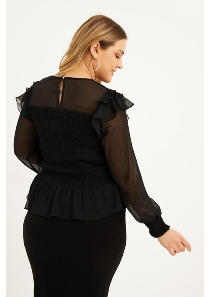 Astarlı Şifon Gipe Detaylı Bluz fırsatları