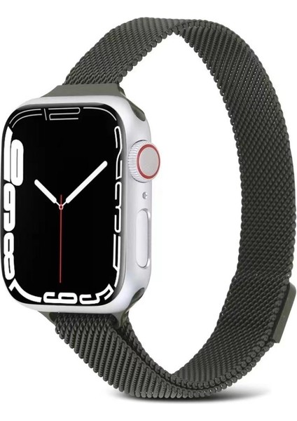 Apple Watch Uyumlu 2 3 4 5 6 7 8 38MM 40MM 41MM Slim Metal Hasır Kordon