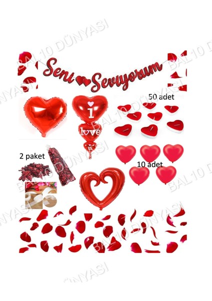 Sevgililer Günü Seni Seviyorum Parti Seti