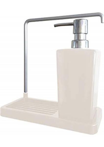 M-E56-09 Luna Mutfak Sıvı Sabunluk, 420 ml Hazne, 21 x 10 x 20 Cm, Bej