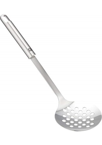 Pro Kevgir Yuvarlak Delikli, 33 Cm, Metalik Gri, 18/10 Paslanmaz Çelik
