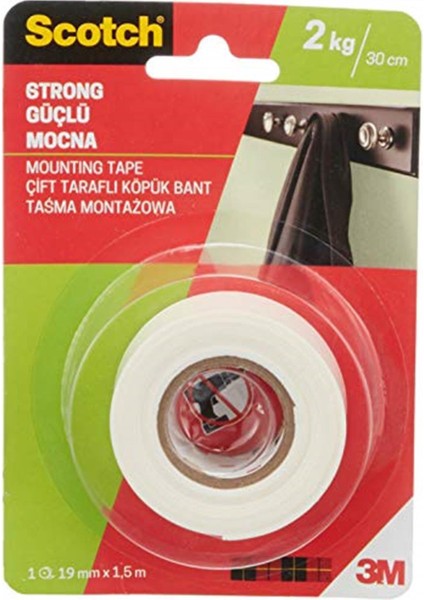 4001 Güçlü Montaj Bandı, 19 mm x 1,5 M