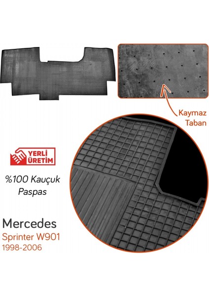 Mercedes Sprinter (W903) 1995-2006 /crafter VOLT-LT35 Siyah Kauçuk Paspas