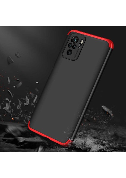 Xiaomi Redmi Note 10S ile Uyumlu Kılıf 3 Parçalı Tam Koruma Dayanıklı Soft Ince Kılıf