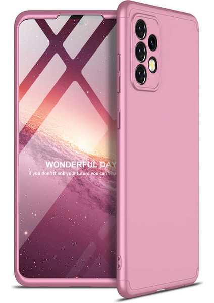 Samsung Galaxy A52 ile Uyumlu Kılıf 3 Parçalı Tam Koruma Dayanıklı Soft Ince Kılıf