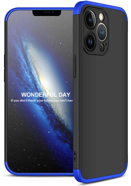 Apple iPhone 13 Pro ile Uyumlu Kılıf 3 Parçalı Tam Koruma Dayanıklı Soft Ince Kılıf