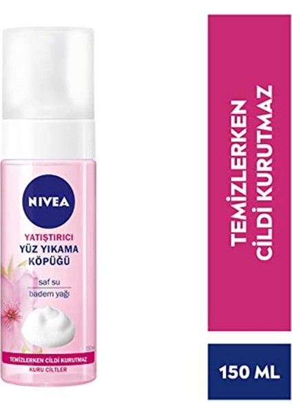 Nıvea Yüz Yıkama Köpüğü Yatıştırıcı 150 Ml, Kuru Ciltler, Derinlemesine Yüz Temizleme, Doğal Badem