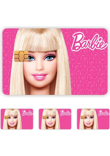 4 Adet Barbie Kart Kaplama Sticker Kart Etiketi